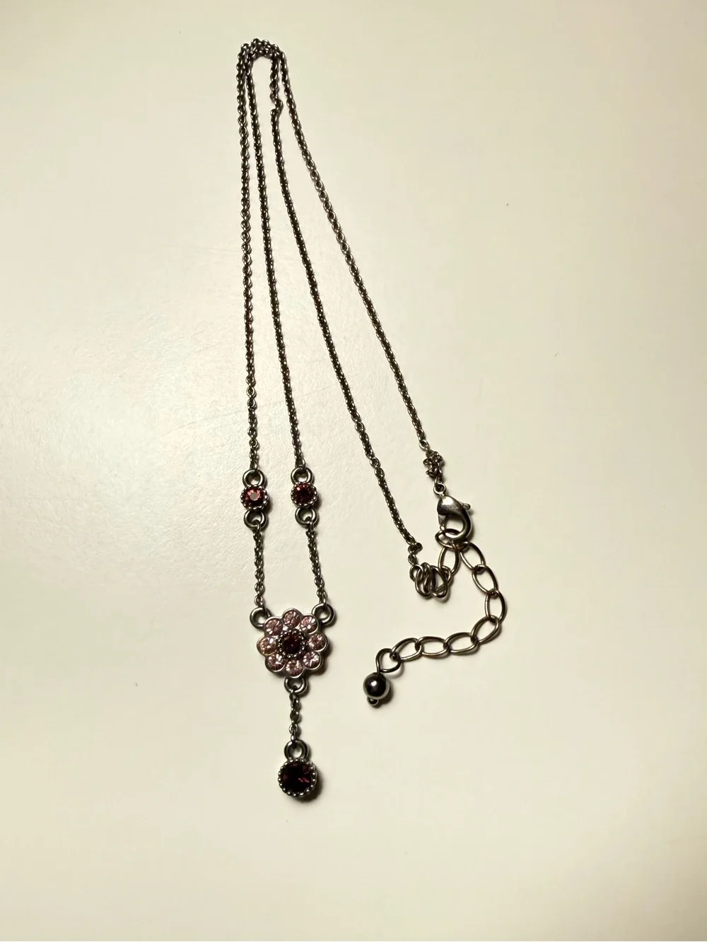 ▪️ Delicate Light & Dark Purple Flower Pendant Necklace • Women's Jewelry - Picture 4 of 6